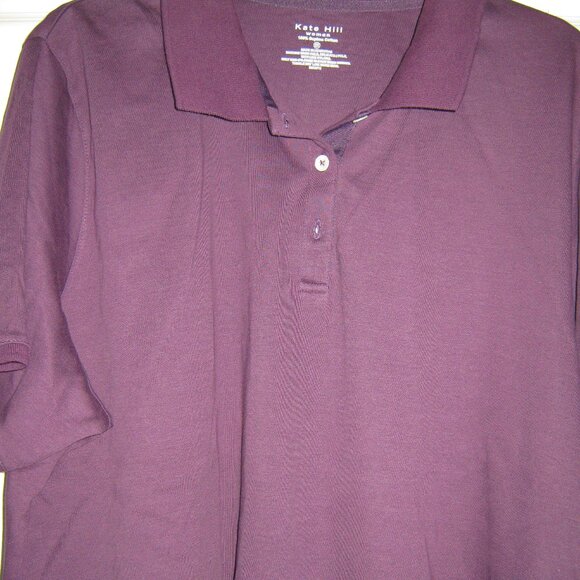 Kate Hill Tops - New - Kate Hill Purple Polo Golf Shirt - 3X